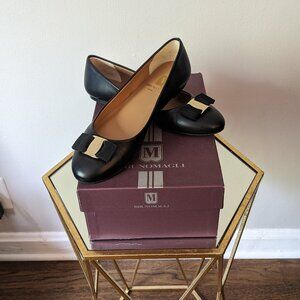 Bruni Magli Black Flats 37.5 // 7 US Genuine Leather